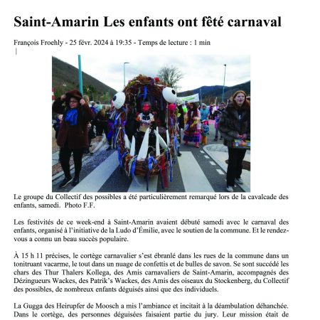 L'Alsace - Carnaval de Saint-Amarin