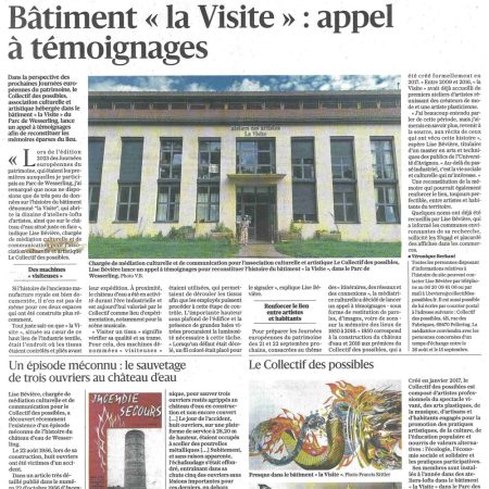 2024.08.14 - L'Alsace, Un appel à témoignages lancé sur l'histoire du bâtiment « la Visite »